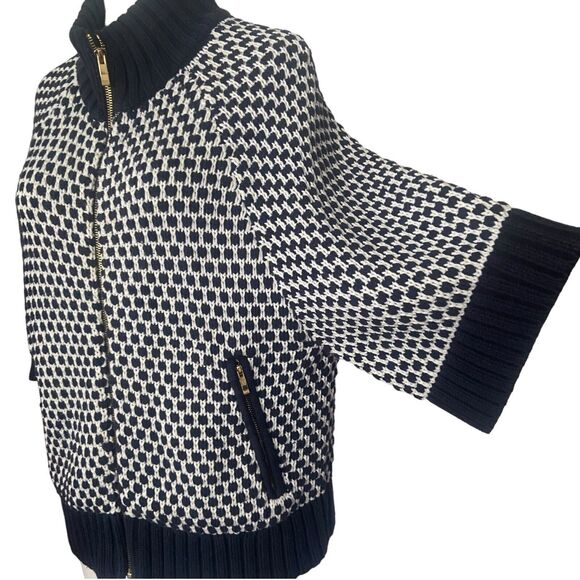 Jones New York Women Zip Cardigan Sweater Size PS Zip Pockets Blue Lagenlook - Picture 2 of 9